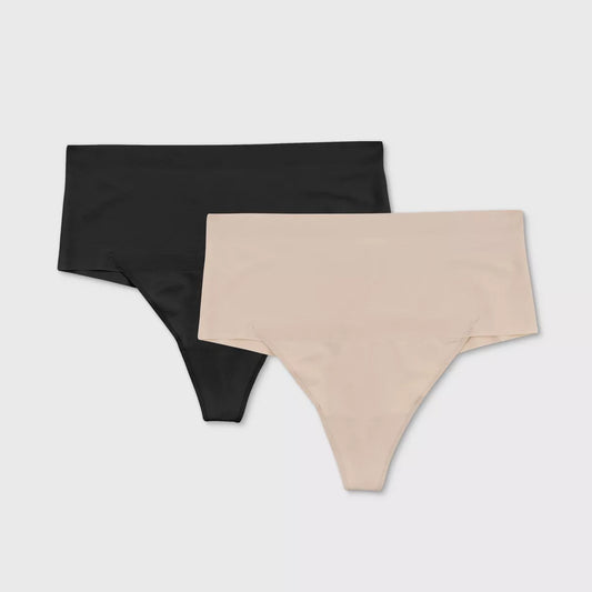 "Flarixa High Waist Tummy Control Thong Panties - Seamless Slimming Underwear"